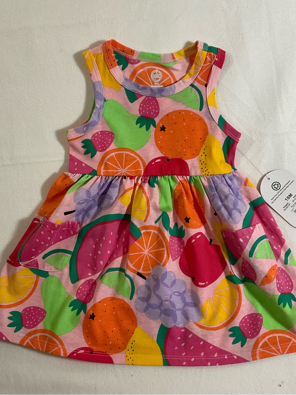 wonder nation Pink Fruit Print Sleeveless Dress New With tag. Size 18months